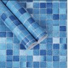Винилов тапет синя мозайка C-2026-2, 10м х 45см, самозалепващ