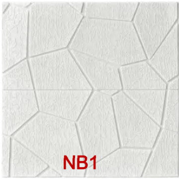 Самозалепващ тапет бял NB1, стени и тавани, 70 х 70см х 5мм, XPE пяна