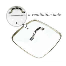 Медна касерола 28см, кошница за пържене, стойка за пара, стъклен капак