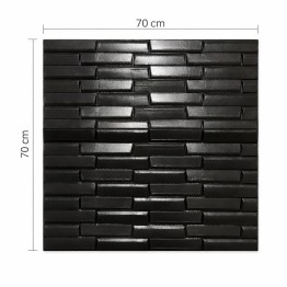 Тапет 3D черни тухли X5, самозалепващи, 70 х 70см х 8мм