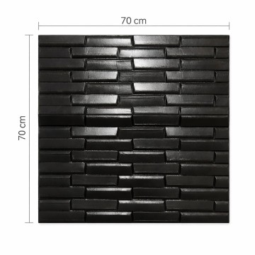 Тапет 3D черни тухли X5, самозалепващи, 70 х 70см х 8мм