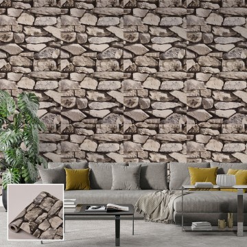 Ролков тапет винил 203-1TI, Камъни, самозалепващ, 10м*53см