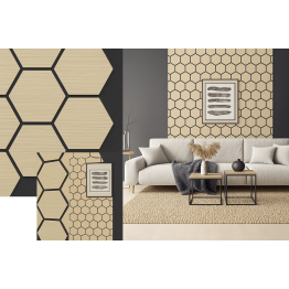 Акустичен панел шестоъгълни плочки – Дъб / MDF / 665 × 815 × 18 мм