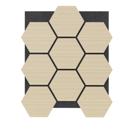 Акустичен панел шестоъгълни плочки – Дъб / MDF / 665 × 815 × 18 мм