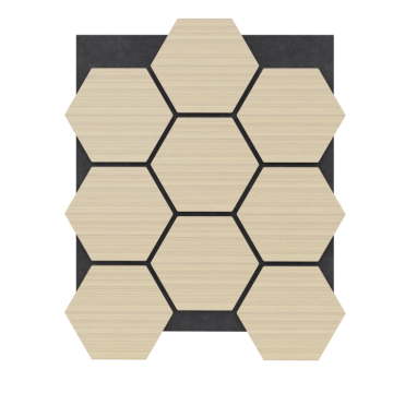Акустичен панел шестоъгълни плочки – Дъб / MDF / 665 × 815 × 18 мм