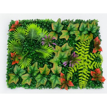 Зелено изкуствено пано с цветни акценти 009| 60*40см