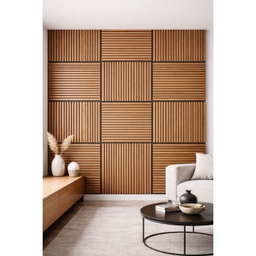 Акустичен панел 60*60см| Natural Oak – Rosé| МДФ с дървен фурнир