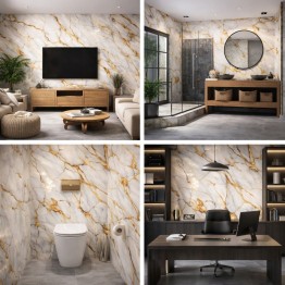 Мраморен 3D самозалепващ ролков тапет 90619D1, 3м*1.2м