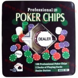 Чипове за покер 100 броя и 2 тестета карти