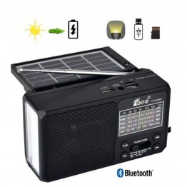 Блутут радио FP-9007BT-S, соларен панел, лампа, USB/TF MP3, Powerbank