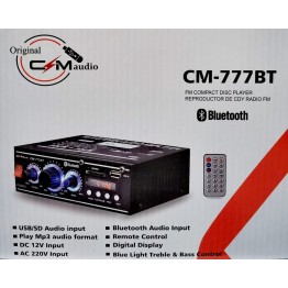 Усилвател CM-777BT, Bluetooth, дистанционно, mp3, 12V/220V